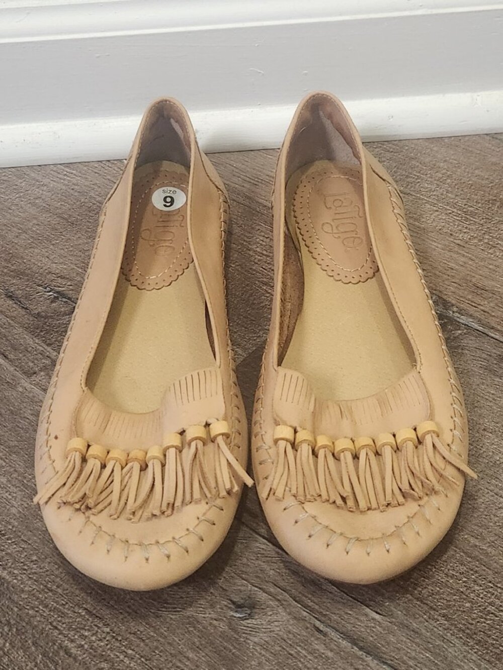 Latigo Brand Tan Leather Moccasins Size 9